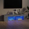 VidaXL Tv meubel met LED verlichting 135x39x30 cm betongrijs online kopen