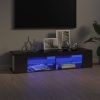 VidaXL Tv meubel met LED verlichting 135x39x30 cm hoogglans grijs online kopen