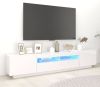 VidaXL Tv meubel met LED verlichting 200x35x40 cm hoogglans wit online kopen