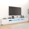 VidaXL Tv meubel met LED verlichting 260x35x40 cm hoogglans wit online kopen