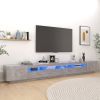 VidaXL Tv meubel met LED verlichting 300x35x40 cm betongrijs online kopen