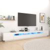 VidaXL Tv meubel met LED verlichting 300x35x40 cm hoogglans wit online kopen