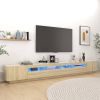 VidaXL Tv meubel met LED verlichting 300x35x40 cm sonoma eikenkleurig online kopen