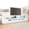 VidaXL Tv meubel met LED verlichting 300x35x40 cm wit online kopen