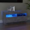 VidaXL Tv meubel met LED verlichting 80x35x40 cm betongrijs online kopen