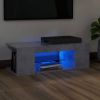 VidaXL Tv meubel met LED verlichting 90x39x30 cm betongrijs online kopen