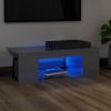 VidaXL Tv meubel met LED verlichting 90x39x30 cm hoogglans grijs online kopen