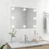 VidaXL Wandspiegel zonder lijst met LED lampen rechthoekig glas online kopen