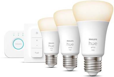 TOOP Philips Hue Witte 3 lichts Starterkit Met Verbindingsbrug En Dimmerafstandsbediening 10 W E27 online kopen