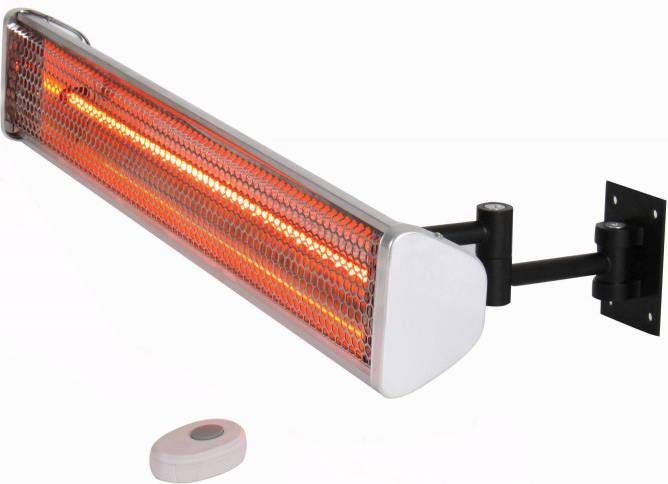 Sunred Wand terrasverwarmer Subra 1800 W halogeen zilver HWM18 -  Lampenwinkelonline.be