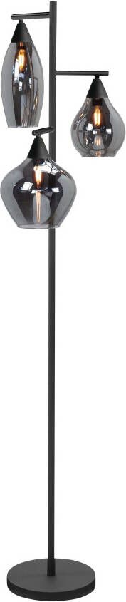 Highlight Vloerlamp Cambio Black & Smoke Glas 3Lichts 164cm online kopen